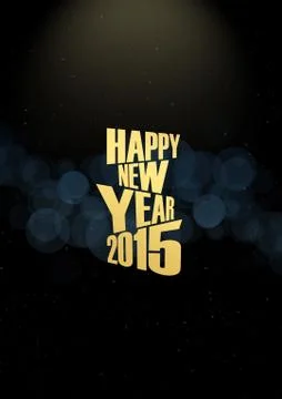 New year 2015 text lights effect Stock Illustration