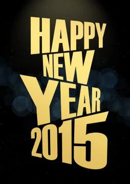 New year 2015 text lights effect Stock Illustration