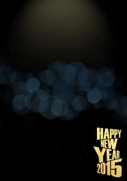New year 2015 text lights effect Stock Illustration