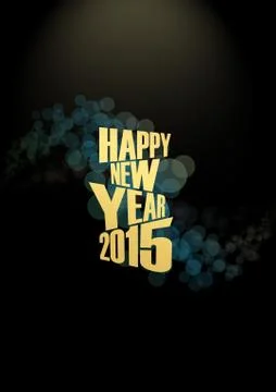 New year 2015 text lights effect Illustrazione stock
