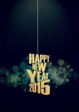New year 2015 text lights effect Stock Illustration