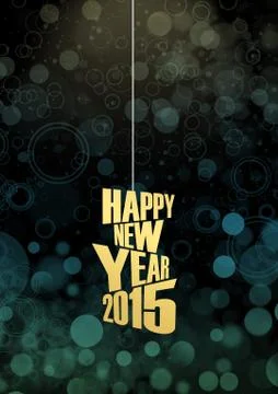 New year 2015 text lights effect Stock Illustration