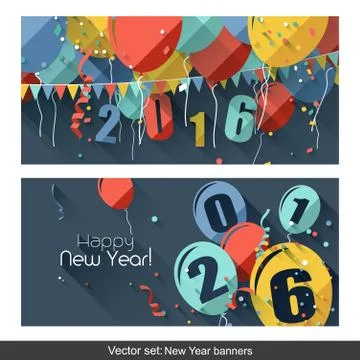 New Year 2016 banners Stock Illustration