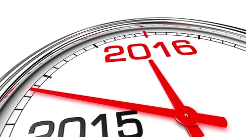 New Year 2016 Clock (with Matte) Video stock 59755722