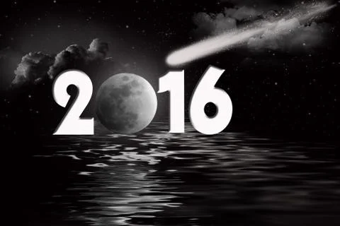 New Year 2016 comet Illustrazione stock