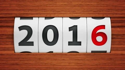 New year 2016 counter Stock Illustration