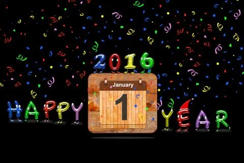 New Year 2016. Stock Illustration