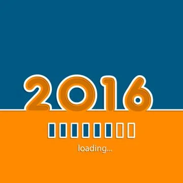 New year 2016 loading background Stock Illustration