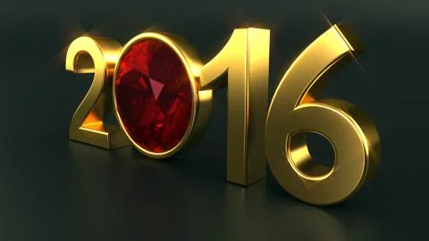 New year 2016 ruby Stock Illustration