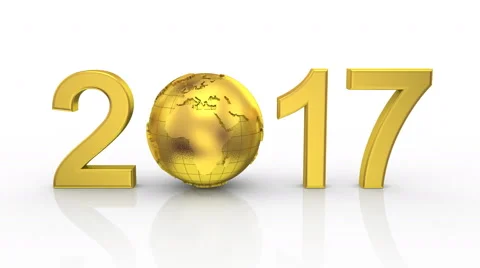 New Year 2017, 3d animation Video stock 69043557