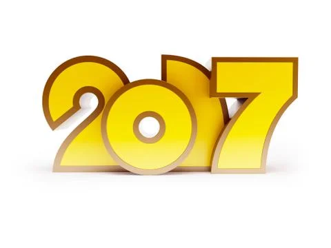 New year 2017, 3d rendering Stock-Illustration
