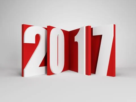 New year 2017, 3d rendering Stock Illustration