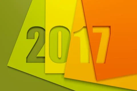 New year 2017, 3d rendering Stock Illustration