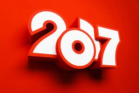 New year 2017, 3d rendering Stock Illustration