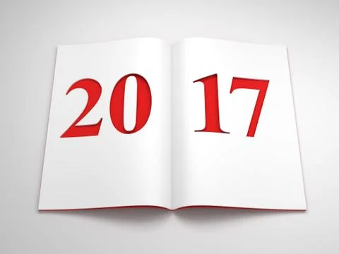 New year 2017, 3d rendering Stock Illustration