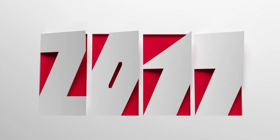 New year 2017, 3d rendering Stock Illustration