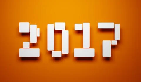 New year 2017, 3d rendering Stock Illustration