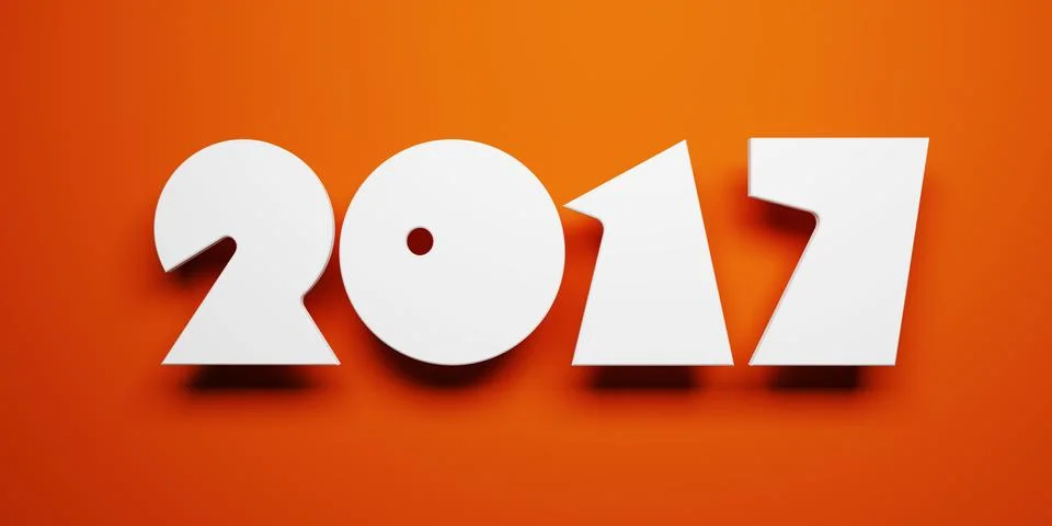 New year 2017, 3d rendering Stock Illustration