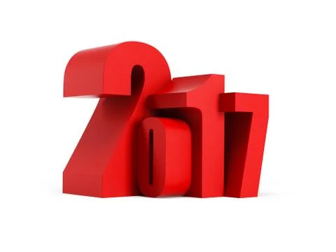 New year 2017, 3d rendering Stock Illustration