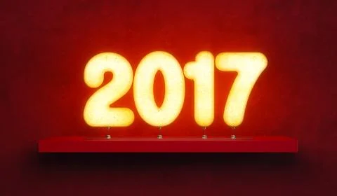 New year 2017, 3d rendering Stock Illustration