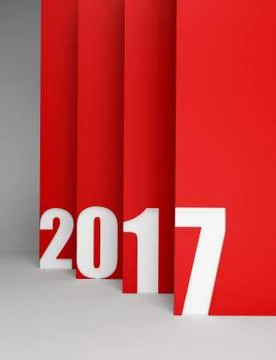 New year 2017, 3d rendering Stock-Illustration