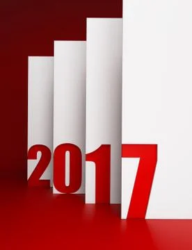 New year 2017, 3d rendering Stock Illustration