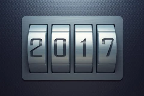 New year 2017, 3d rendering Stock Illustration