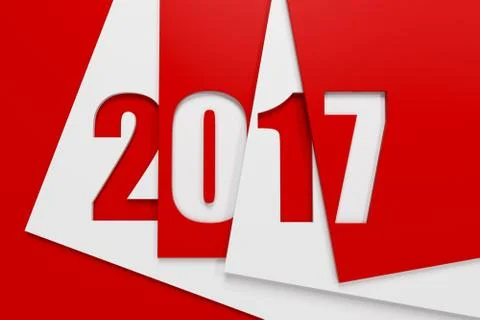 New year 2017, 3d rendering Stock Illustration