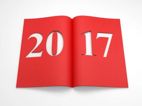 New year 2017, 3d rendering Stock Illustration