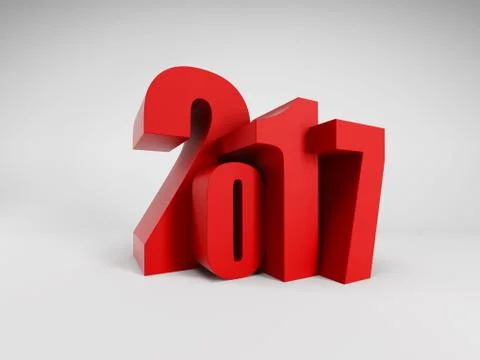 New year 2017, 3d rendering Stock Illustration