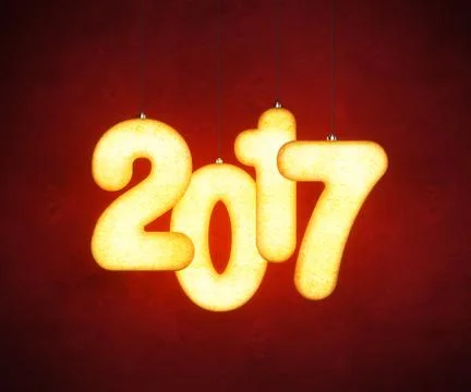 New year 2017, 3d rendering Stock Illustration