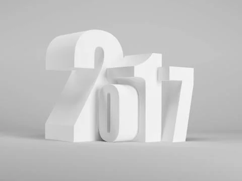 New year 2017, 3d rendering Stock-Illustration