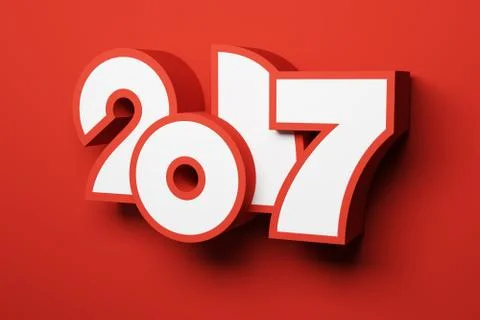 New year 2017, 3d rendering Stock Illustration