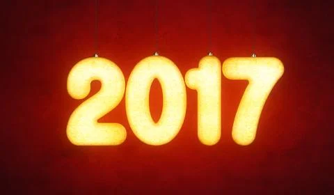 New year 2017, 3d rendering Stock-Illustration