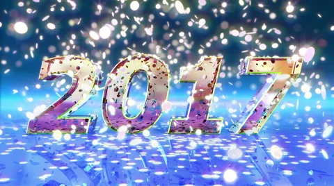 New Year 2017 Animation Stockbeeldmateriaal 66703039