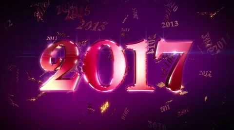 New Year 2017 Animation Loopable Background Video stock 66563442