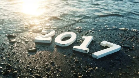 New year 2017 on the beach Stock Footage 69792328