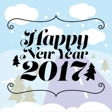 New Year 2017 card Stock Illustration