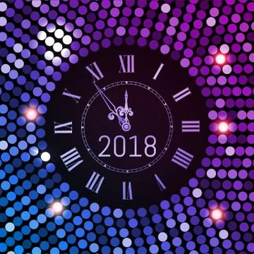 New Year 2017 celebration background. Purple circle disco pattern background イラスト素材