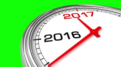 New Year 2017 Clock (Green Screen) 스톡 동영상 63116253