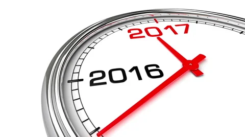 New Year 2017 Clock (with Matte) Video stock 63116036