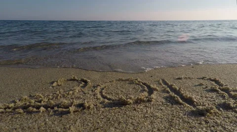 New Year 2017 is coming concept - inscription 2017 on a beach in Halkidiki in Gr Video stock 68222900