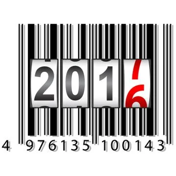 New Year 2017 counter, barcode, vector illustration. Illustrazione stock
