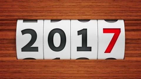 New year 2017 counter Illustrazione stock