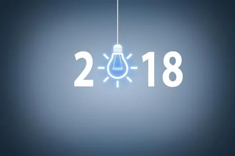 New Year 2017 Idea Concepts on Visual Screen Stock Illustration