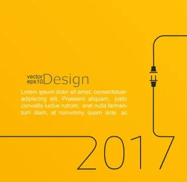 New year 2017 plug and socket. Иллюстрация