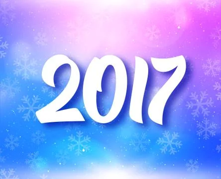 New Year 2017 typography on festive background Stock Illustration