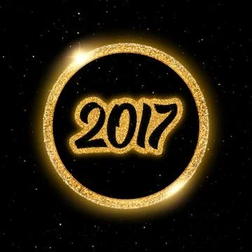New Year 2017 vector greeting card Stock Illustration