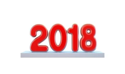 New year 2018, 3d rendering Stock Illustration