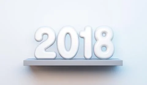 New year 2018, 3d rendering Stock Illustration